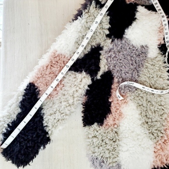 1.State Patchwork Cropped Jacket Womens Faux Fur Coat Cozy Fall Funky Jacket SZM - Picture 10 of 12